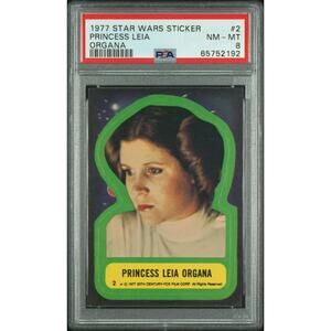 Star Wars 1977 Princess Leia Organa Sticker #2 PSA 8 CERT#65752192